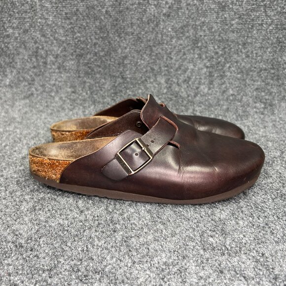 Birkenstock Boston Clogs Women's Size 7 Brown Oiled Leather Buckle Slip On Shoes - Picture 1 of 11